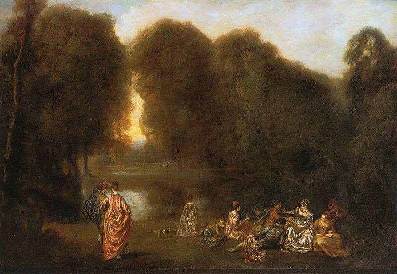 Jean-Antoine Watteau Gathering in the Park Sweden oil painting art